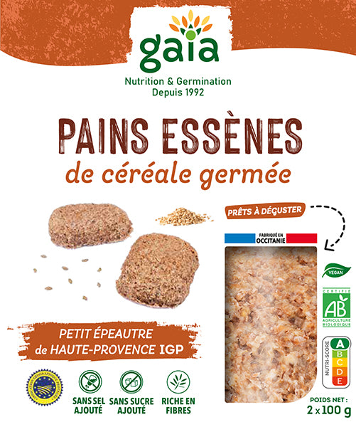 Gaia -- Pains essènes de céréale germée petit épeautre igp de haute provence - 2 x 100 g