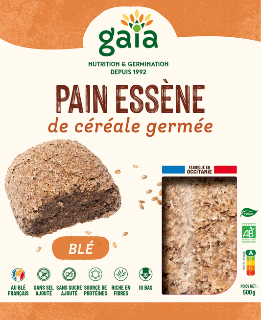 Gaia -- Pain essène de céréale germée blé - 500 g