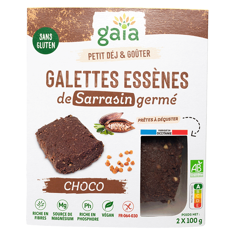 Gaia -- Galettes essènes de sarrasin germé choco - 2 x 100 g