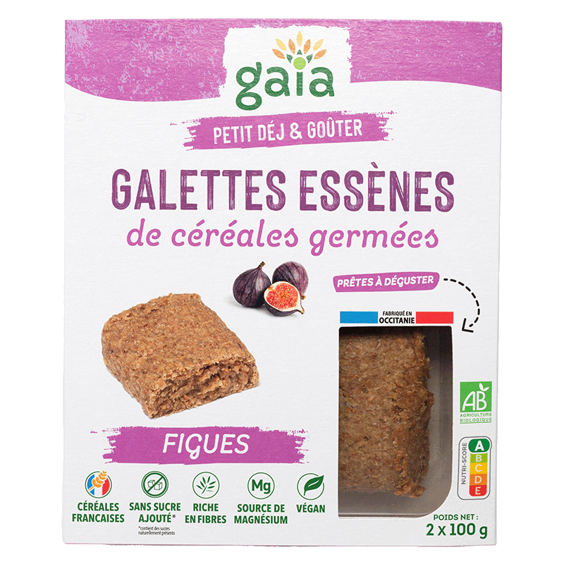 Gaia -- Galettes essènes de céréales germées figues - 2 x 100 g