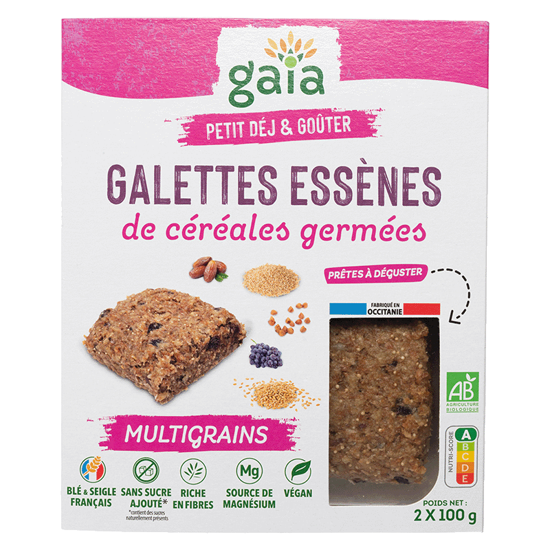 Gaia -- Galettes essènes de céréales germées multigrains - 2 x 100 g