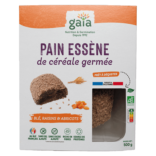 Gaia -- Pain essène de céréale germée blé raisins & abricots - 500 g