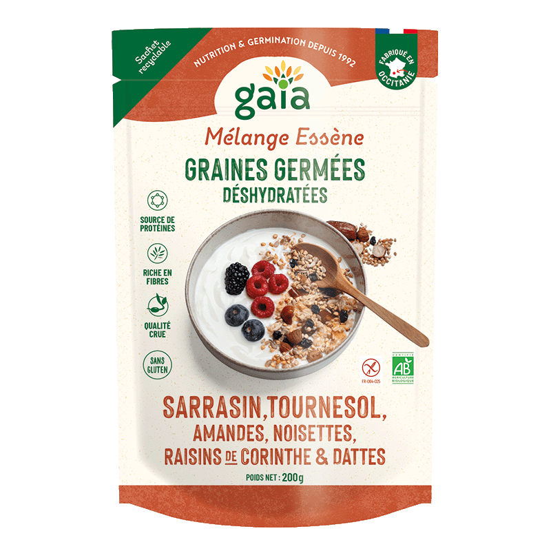 Gaia -- Mélange essène graines germées, fruits secs bio - 200 g