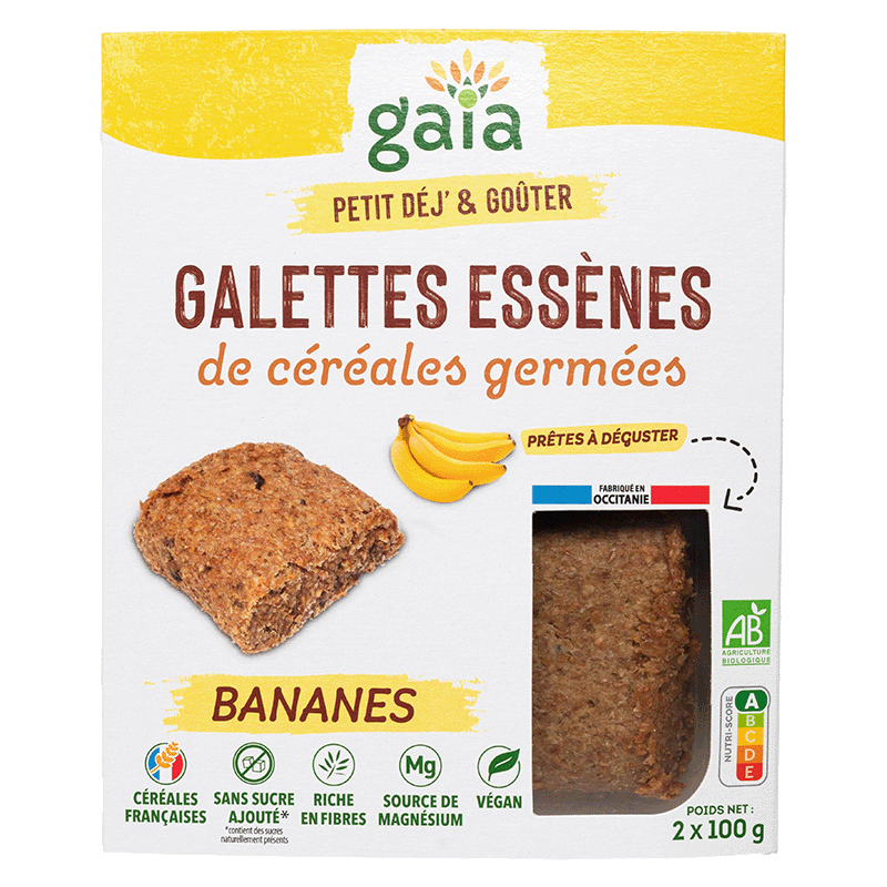 Gaia -- Galettes essènes de céréales germées bananes - 2 x 100 g