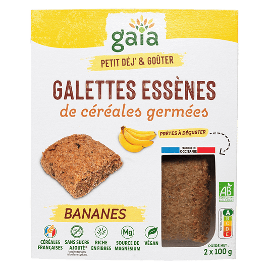 Gaia -- Galettes essènes de céréales germées bananes - 2 x 100 g