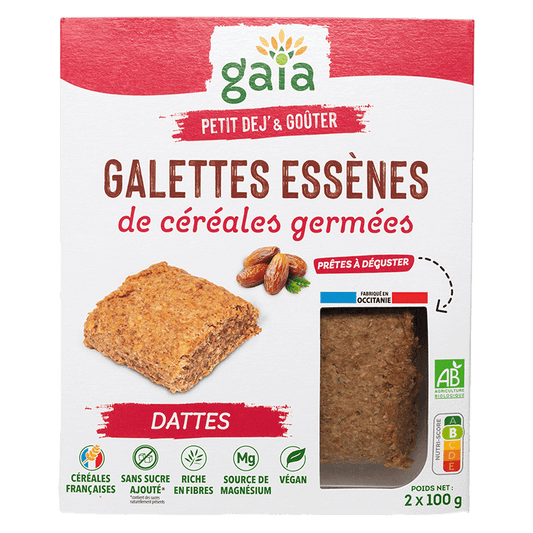 Gaia -- Galettes essènes de céréales germées dattes - 2 x 100 g