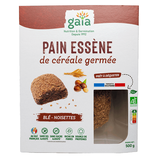 Gaia -- Pain esène de céréale germée blé & noisettes - 500 g