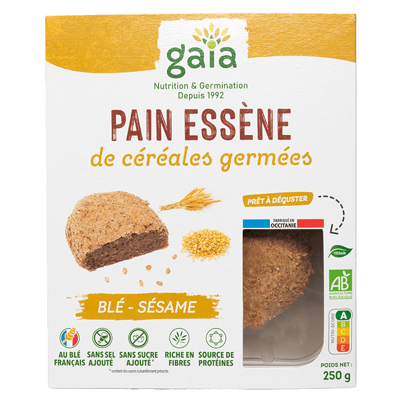 Gaia -- Pain essène de céréales germées blé & sésame - 250 g